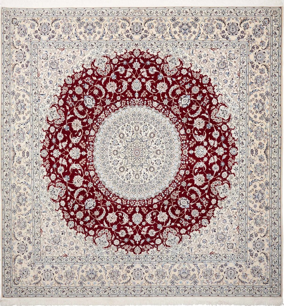 Nain Tappeto persiano 260x260 Rosso (Iran) Annodato A Mano