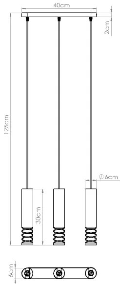 Sollux SL.1688 - Lampadario a sospensione con filo LAMI 3xGU10/10W/230V bianco
