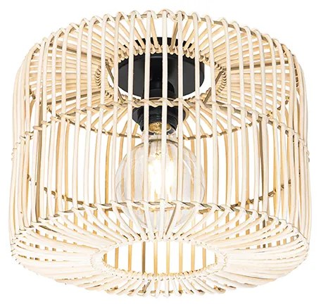 Plafoniera orientale nera con rattan - Maud