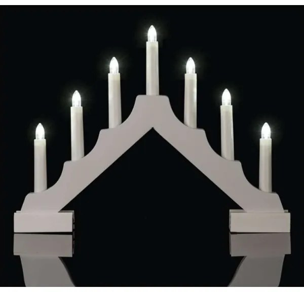 Candeliere natalizio LED 7xLED/2xAA bianco