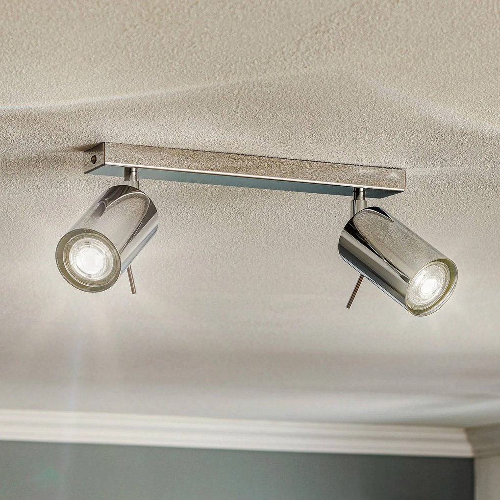 SOLLUX LIGHTING Faretto da soffitto Round, cromato, 2 luci