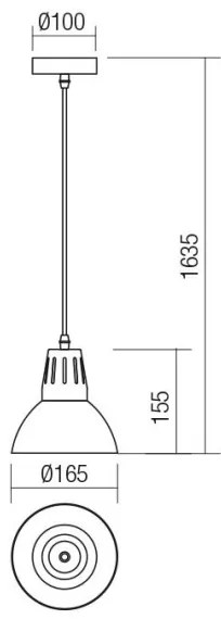Redo 01-1279 - Lampada a sospensione su cavo PEEP 1xE27/42W/230V Ø 16,5 cm nero