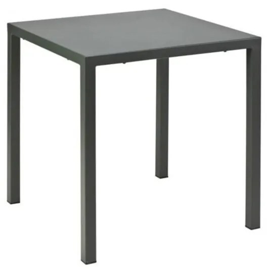 Tavolo TOLONE in metallo antracite 80&#215;80 cm, impilabile