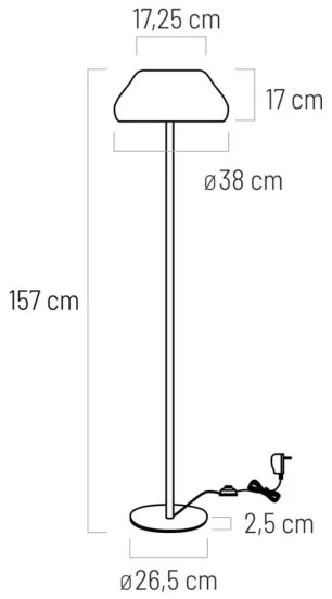 Klausen 107013 - Lampada LED da terra PADDY LED/18W/230V bianco