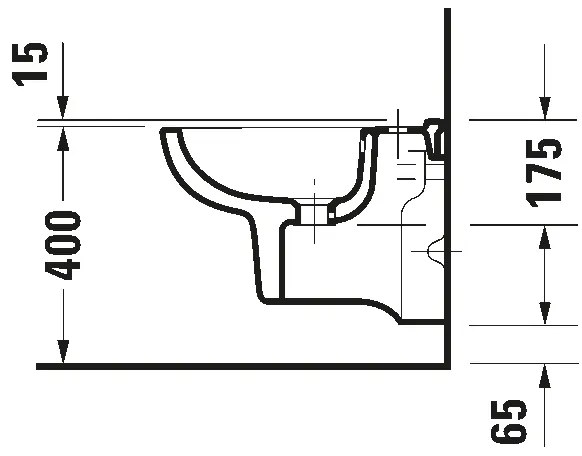 Duravit 22371500002 - Bidet sospeso D-CODE in ceramica, bianco lucido
