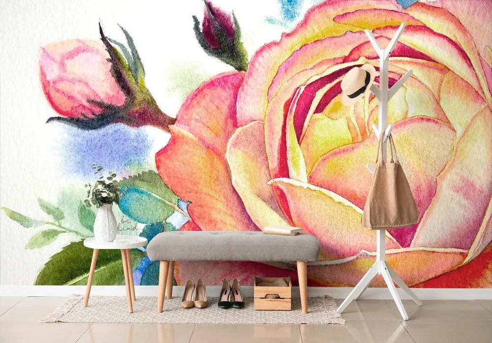 Carta da parati – Rose disegnate
