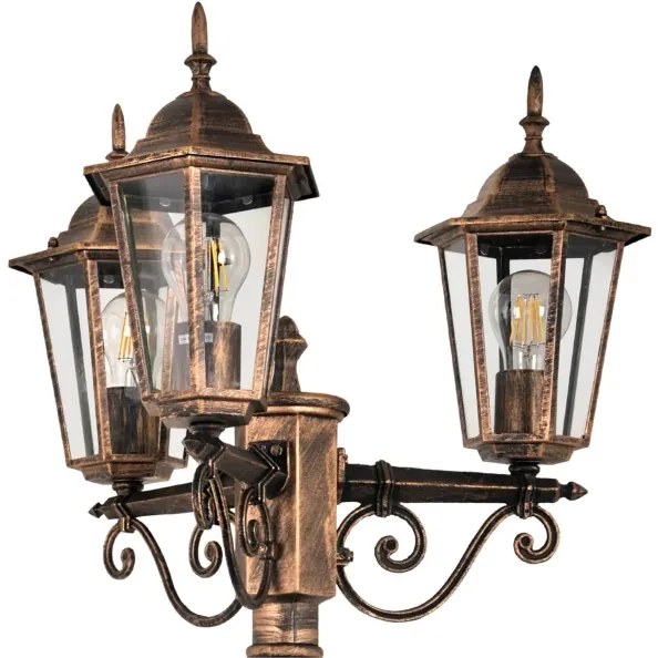 Lampada esterna 3xE27/20W/230V IP43 2,58 m effetto patina