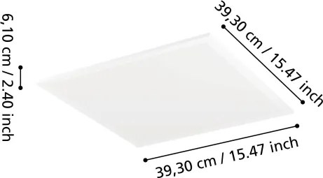 Eglo 901513 - Plafoniera LED RGBW da soffitto MORADILLO-Z LED/19W/230V 40x40 cm bianca