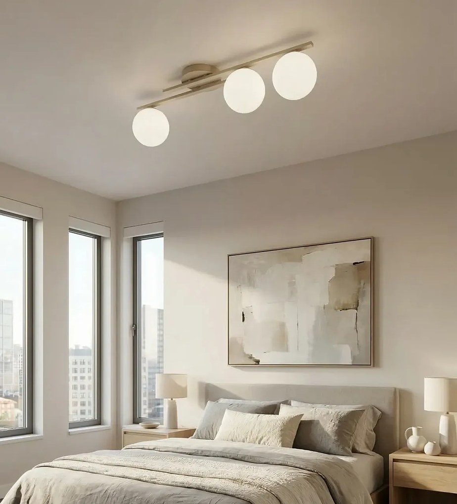 Lampada da soffitto KAIRO 3 3xE14 in Acciaio - Mokka