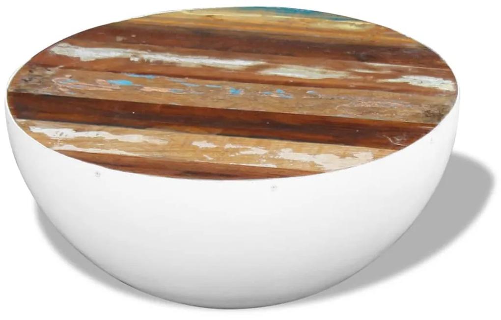 Tavolino da caffè forma di coppa legno di recupero 60x60x30cm