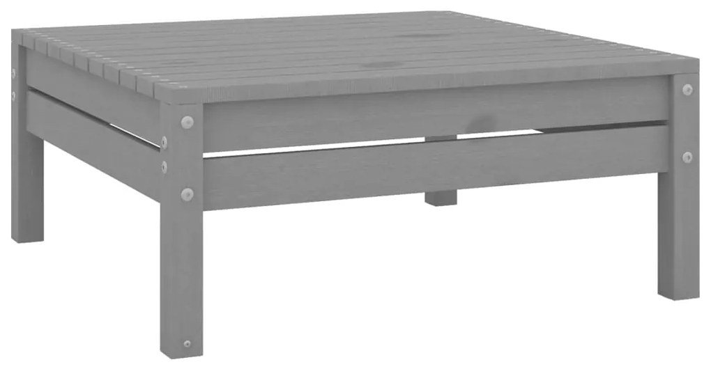 Set salotto da giardino 7 pz grigio in legno massello di pino