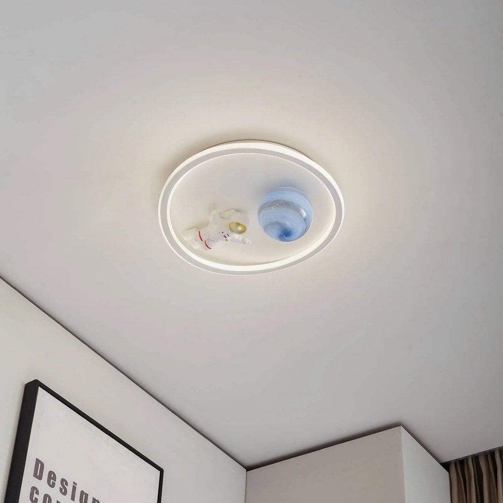 Plafoniera a LED Kosmo Lindby, Bianco / Opale, Soggiorno / Sala da pranzo, Plastica, Giovanile, Plafoniera LED