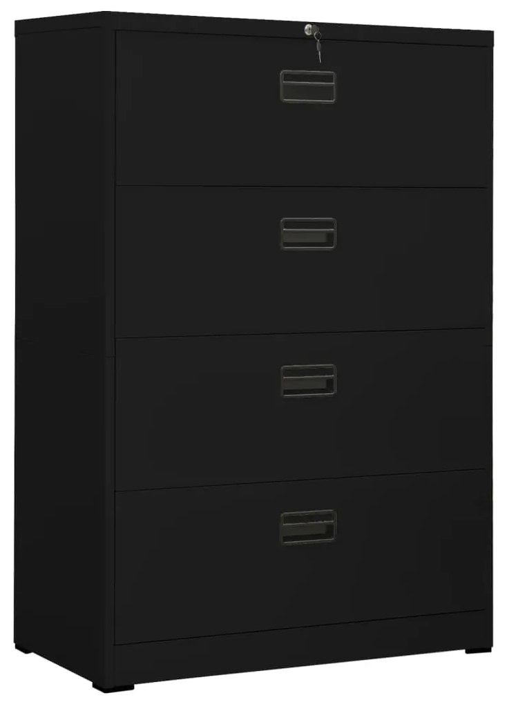 Armadio Classificatore Nero 90x46x164 Cm İn Acciaio /