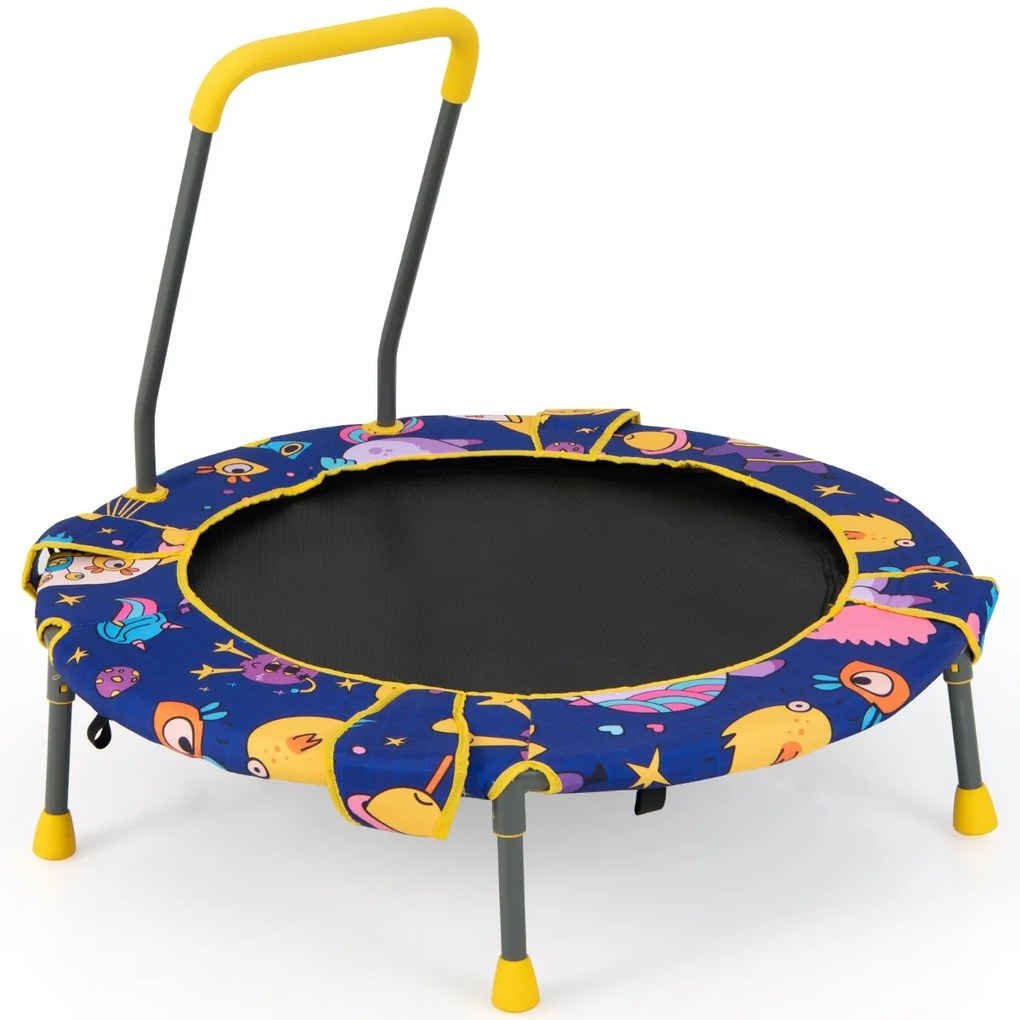 Costway Set altalena e trampolino convertibili per bambini, Trampolino fitness con corrimano imbottito 5 gambe in acciaio