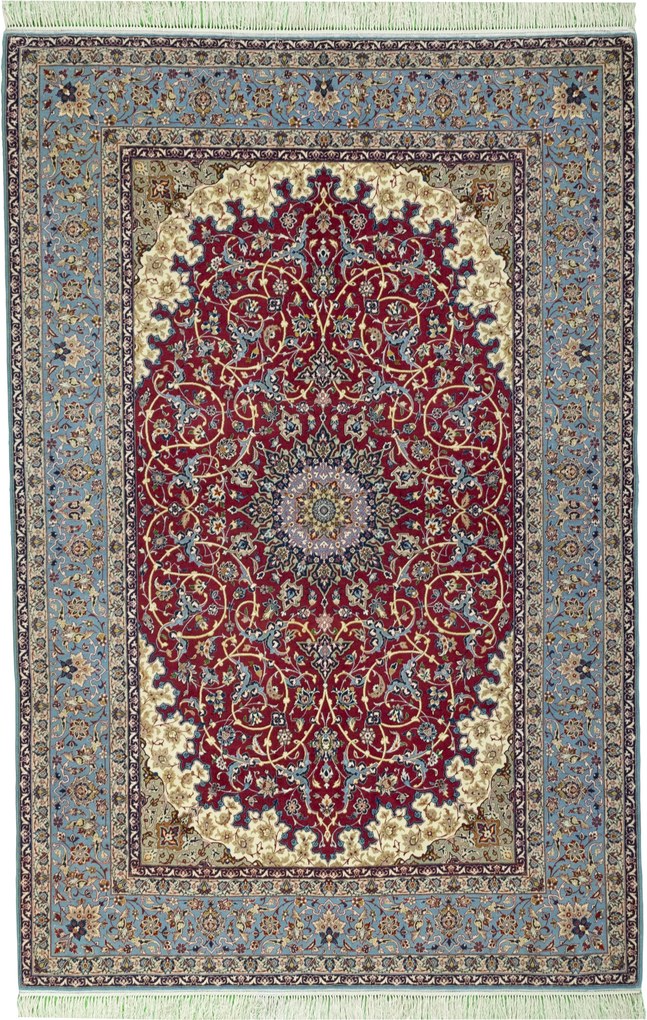Isfahan Tappeto persiano 150 x 230 Rosso (Iran) Annodato A Mano