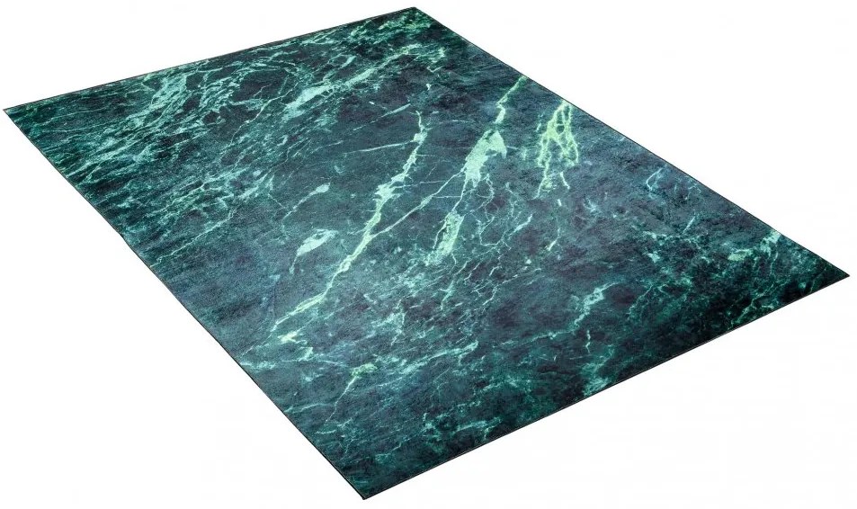 Tappeto moderno verde con motivo a marmo Larghezza: 80 cm | Lunghezza: 200 cm