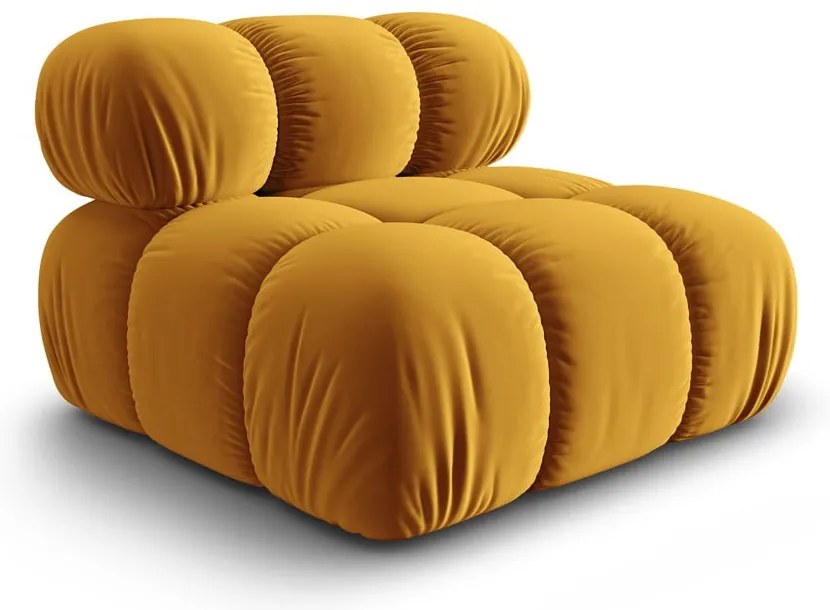 Modulo divano in velluto giallo (parte centrale) Bellis - Micadoni Home