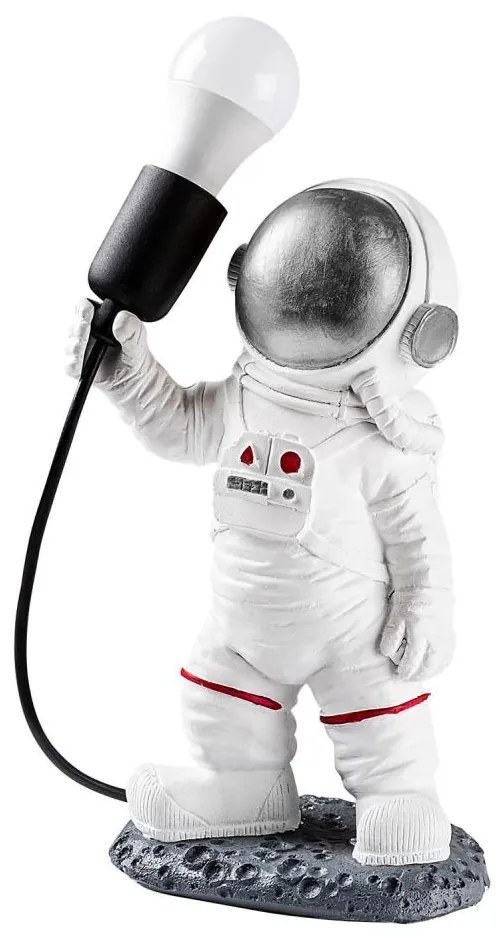 Lampada da notte per bambini ASTRONAUT 1xE27/40W/230V argento/bianco