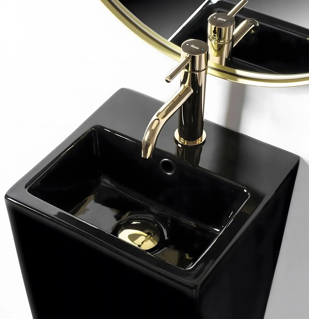 Lavabo monolitico Rea Kamila Black