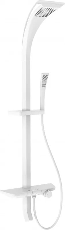 Mexen Sonic set doccia esterno con soffione e batteria, bianco - 78110-20