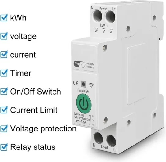 Immax NEO 07573L - Interruttore Smart Monofase 1-63A Tuya