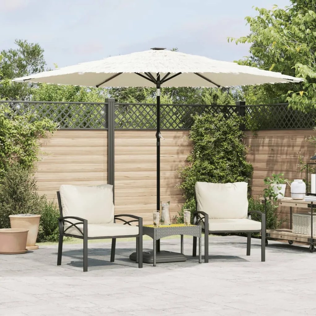 Ombrellone Giardino Con Palo İn Acciaio Bianco 288x288x225 Cm /