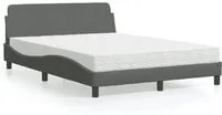 Letto con Materasso Grigio Scuro 140x200cm Tessuto 3208405