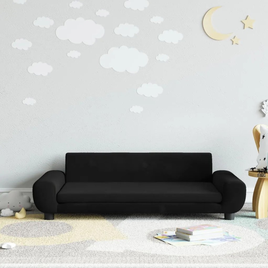Divano Per Bambini Nero 100x54x33 Cm İn Velluto /