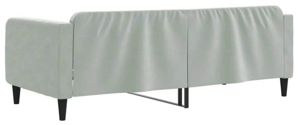 Letto da giorno grigio chiaro 100x200 cm in velluto