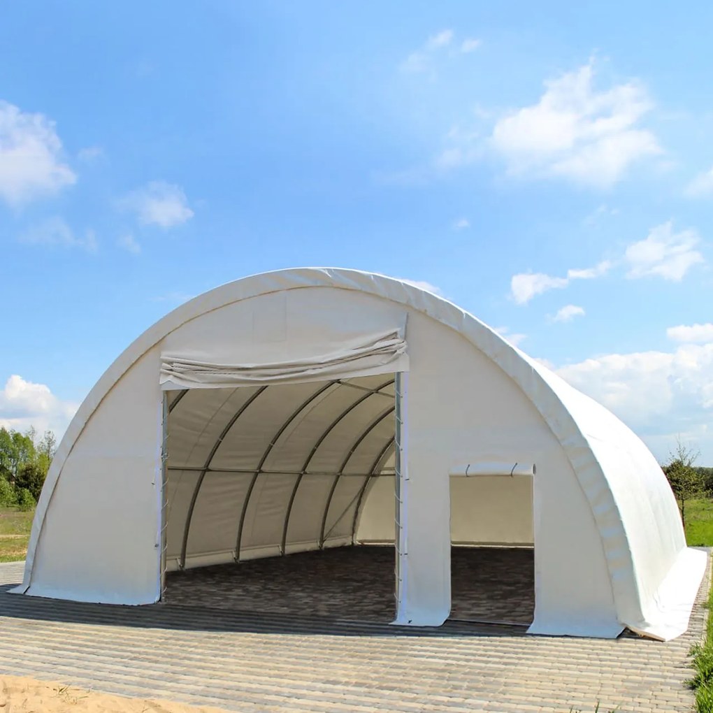 TOOLPORT Tunnel agricolo 9,15m x 26m x 4,5m - PRIMEtex 2300 ignifugo bianco - (49305)