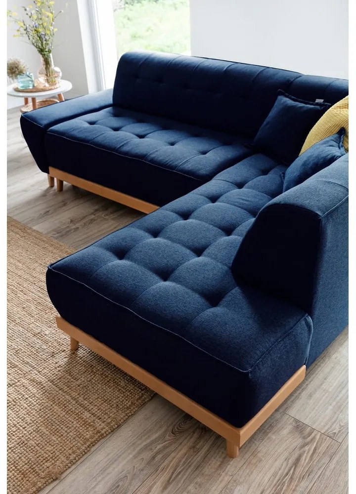 Divano letto angolare blu navy L, angolo destro Dazzling Daisy - Miuform