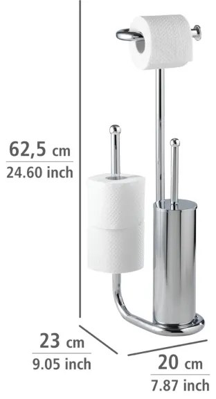WENKO 18730100 - scopino per WC UNIVERSALO 20x62,5 cm cromo lucido