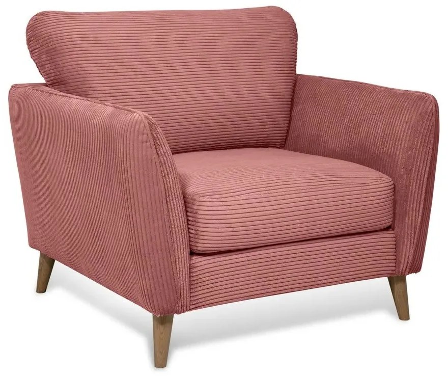 Poltrona in velluto a coste rosa Paris - Scandic