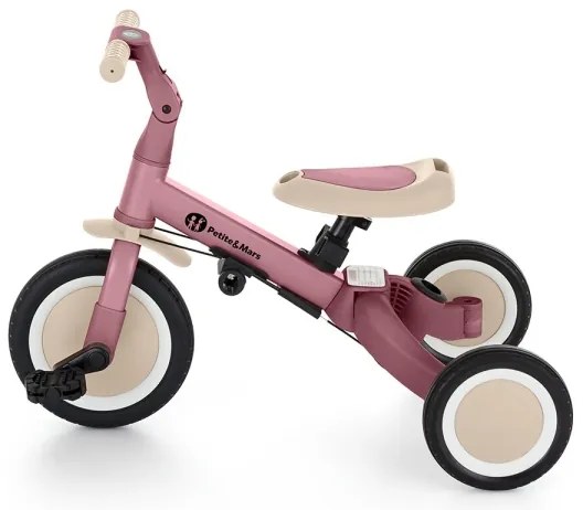 PETITE&MARS - Triciclo per bambini 5in1 TURBO Dusty Rosa