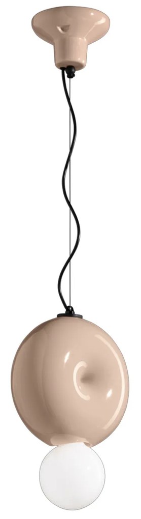 Sospensione Vintage Decò Bumbum 1 Elemento Ceramica Grigio Sabbia 1 Luce E27
