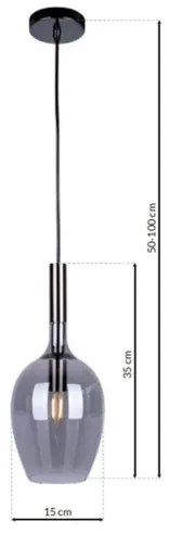 Lampadario su filo TANGO 1xE14/40W/230V nero