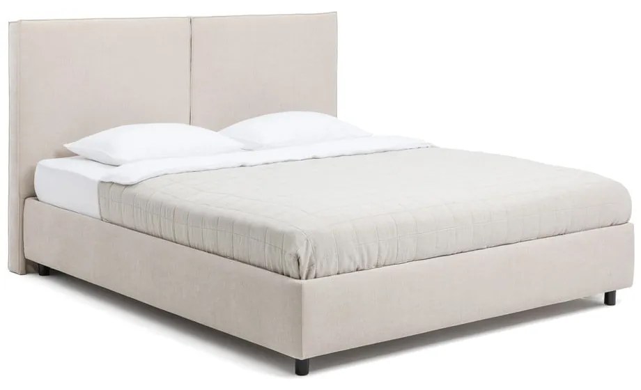 Letto matrimoniale imbottito beige con contenitore e rete inclusi 180x200 cm Myra Bold – Bonami Selection