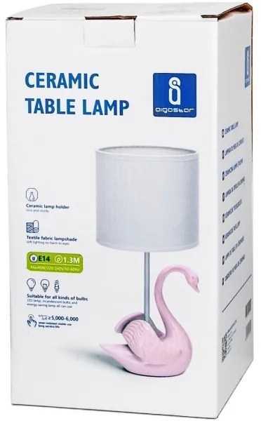 Aigostar - Lampada per bambini 1xE14/40W/230V swan rosa