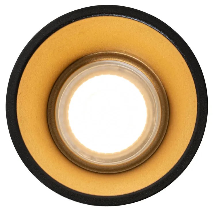 Set di 6 Faretti da Incasso Moderni Neri con Oro GU10 50mm IP44 - Dept
