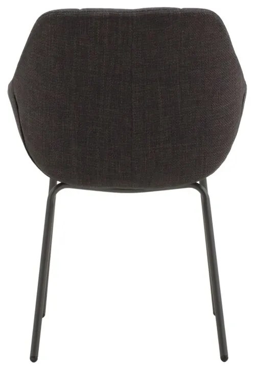 Set di poltroncine SMICHOV in tessuto grigio scuro e gambe in metallo nero, con braccioli