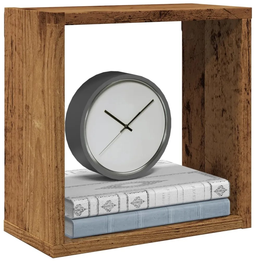 Mensole Parete A Cubo 6 Pz Legno Vecchio 30x15x30 Cm Truciolato /