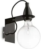 Applique Moderna Minimal Metallo Nero 1 Luce E27 8W 3000K Luce Calda