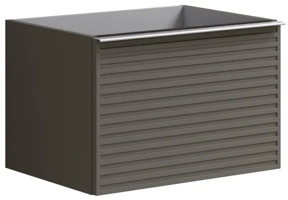 Mobile da bagno sotto lavabo Pixel stripes grigio laccato opaco L 60 x H 40 x P 45.5 cm 2 cassetti, lavabo non incluso