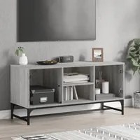 Mobile Porta TV con Ante in Vetro Grigio Sonoma 102x37x50 cm 836537