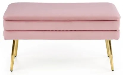 Panca con vano portaoggetti VELVA 37x78 cm rosa/oro