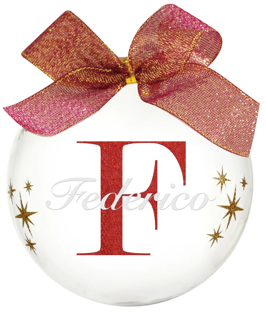 Pallina natale con nome Federico 10cm