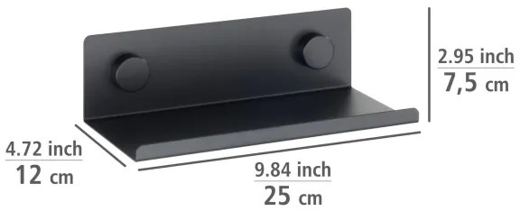 WENKO 71147800 - Mensola JET 25 x 7,5 cm nera