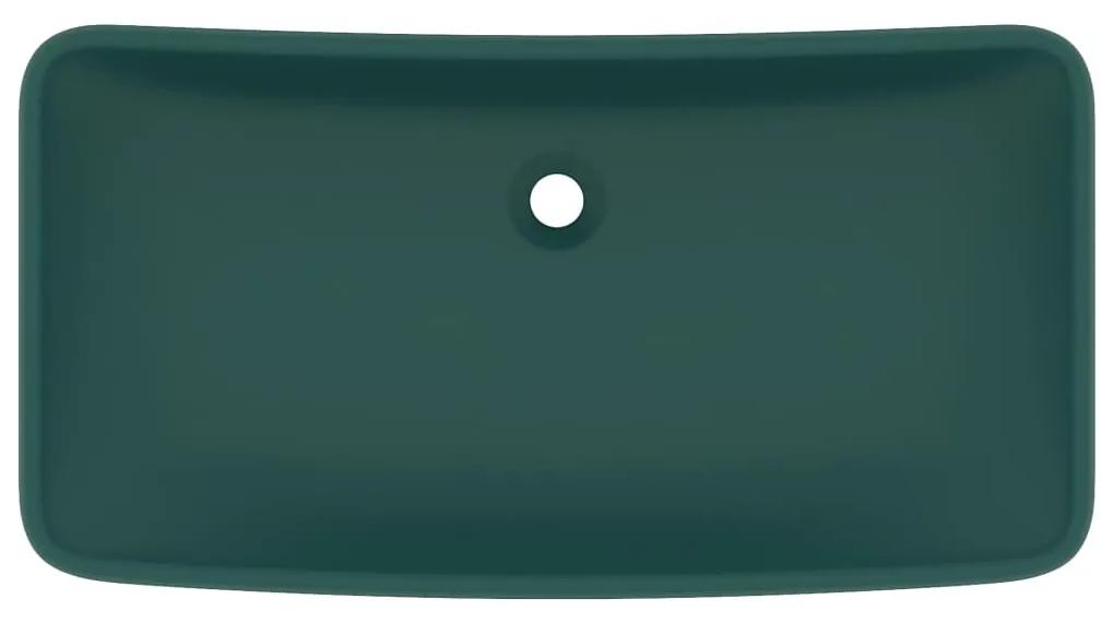 Lavabo Lusso Rettangolare Verde Scuro Opaco 71x38 cm Ceramica