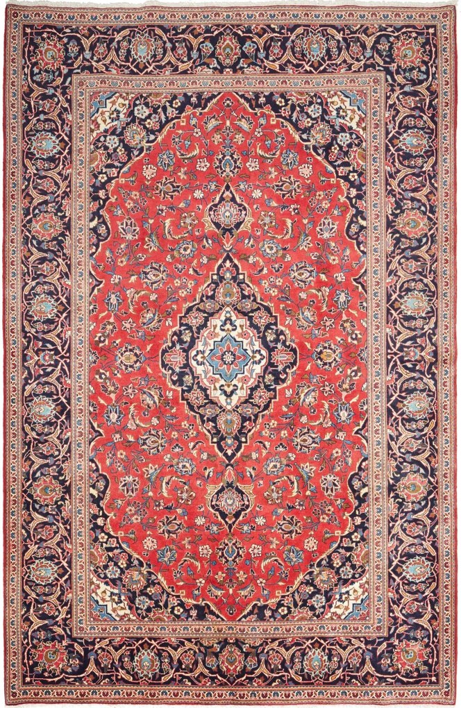Kashan Tappeto 200 x 300 Rosso (Iran) Annodato A Mano