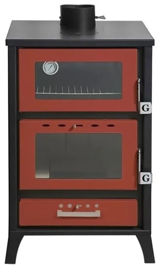 Stufa A Legna Con Forno Marika Rossa 22 Kw L50,5xp58,5xh91,5